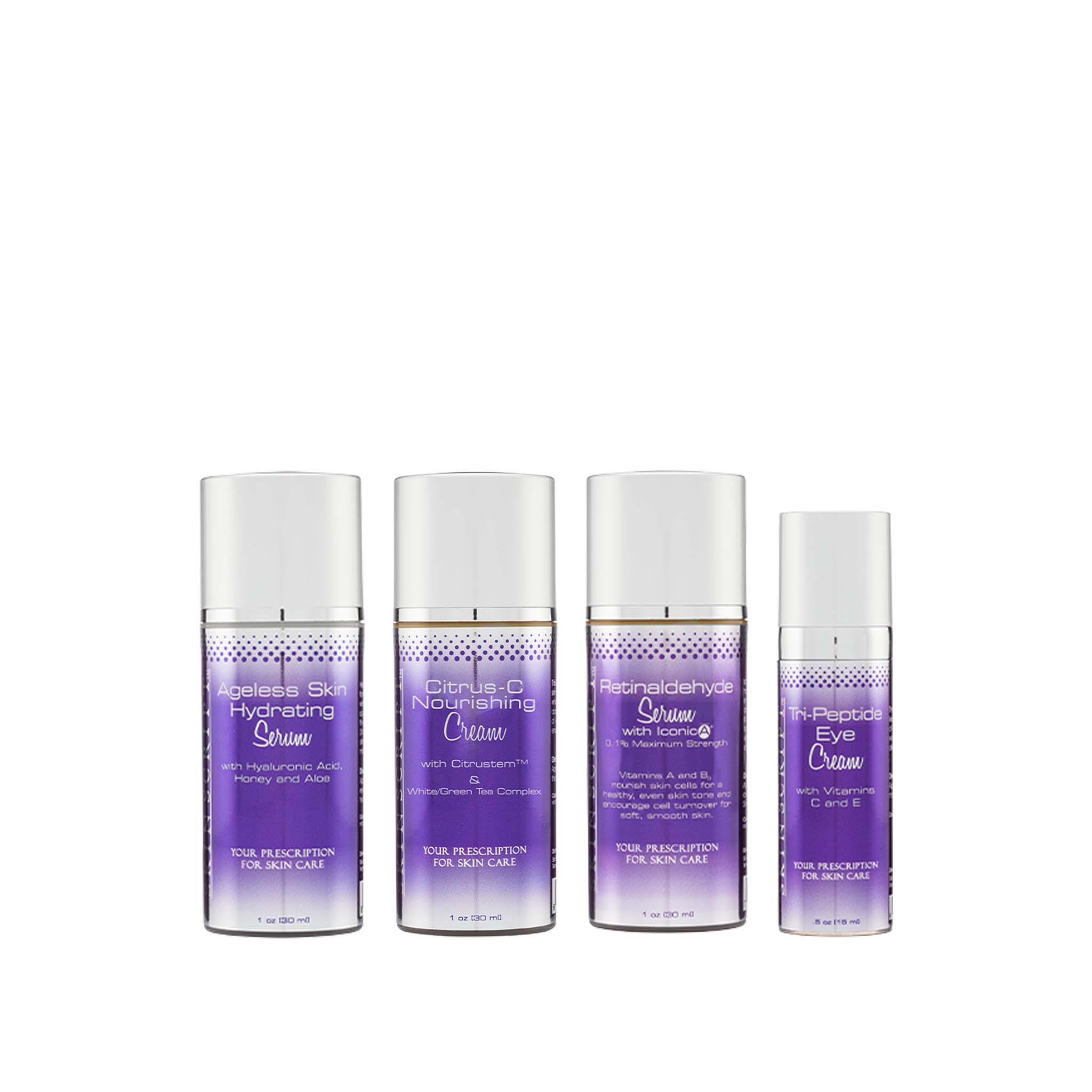 Skin Script Creamy Restore Four Kit is great for hydrating, plumping and decreasing the appearance of fine lines and wrinkles.