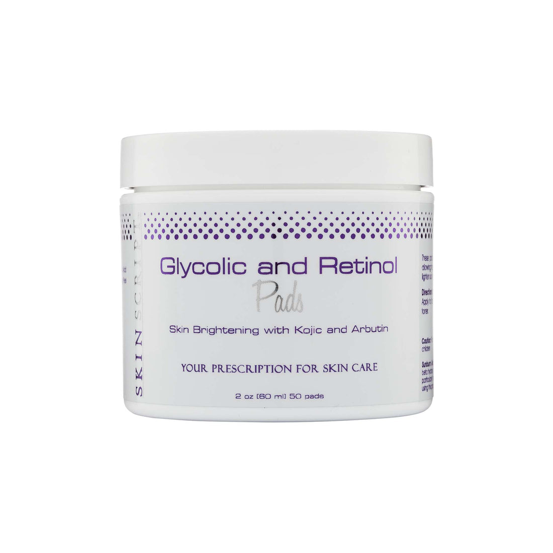 Skin Script Glycolic Retinol Pads are designed to gently and progressively renew the skin. Even out skin tone and reduce fine lines and wrinkles.