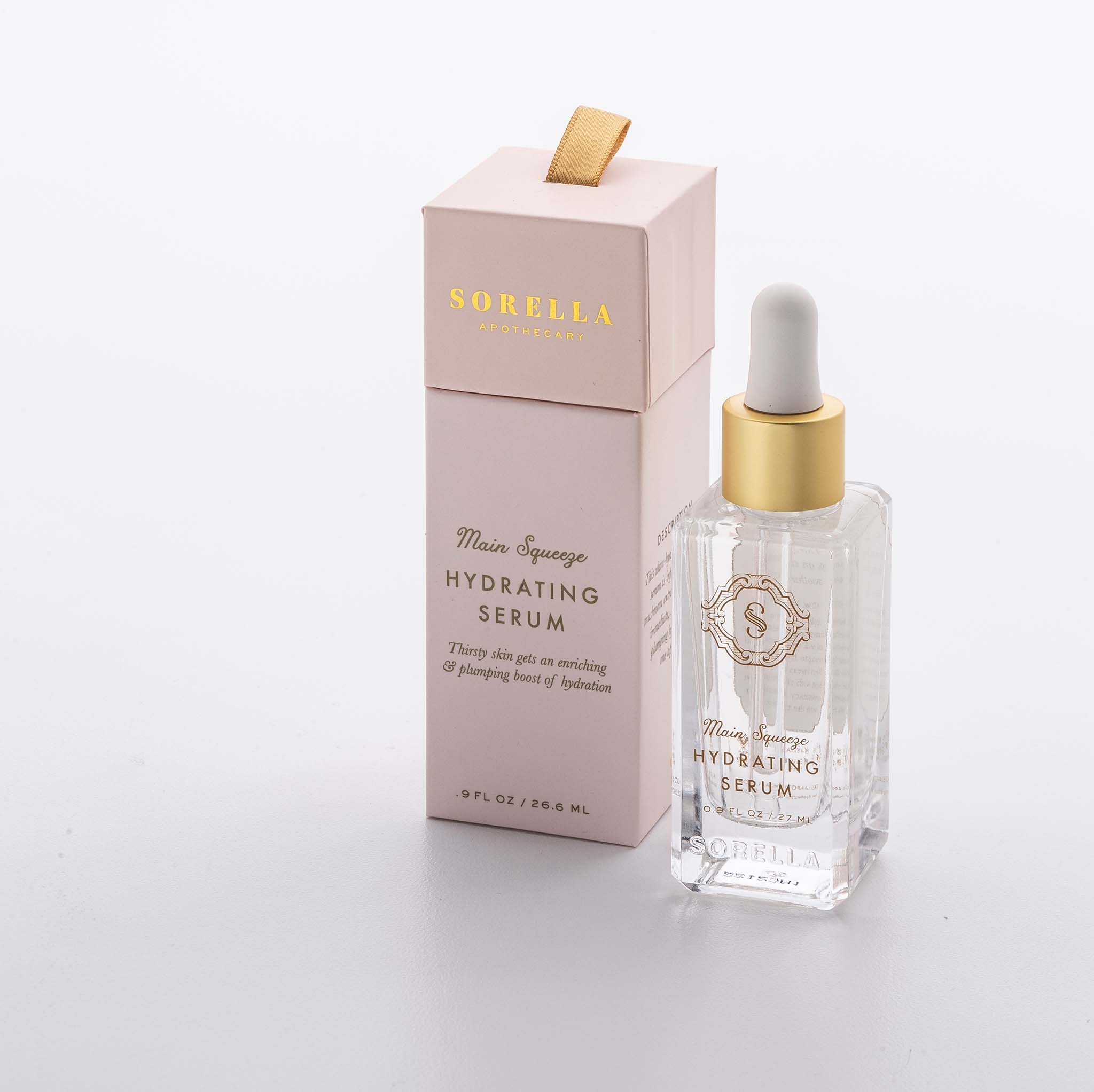 Main Squeeze Hydrating Serum is an ultra-hydrating, lightweight serum that is immediate, super-increased, plumping hydration in just one application