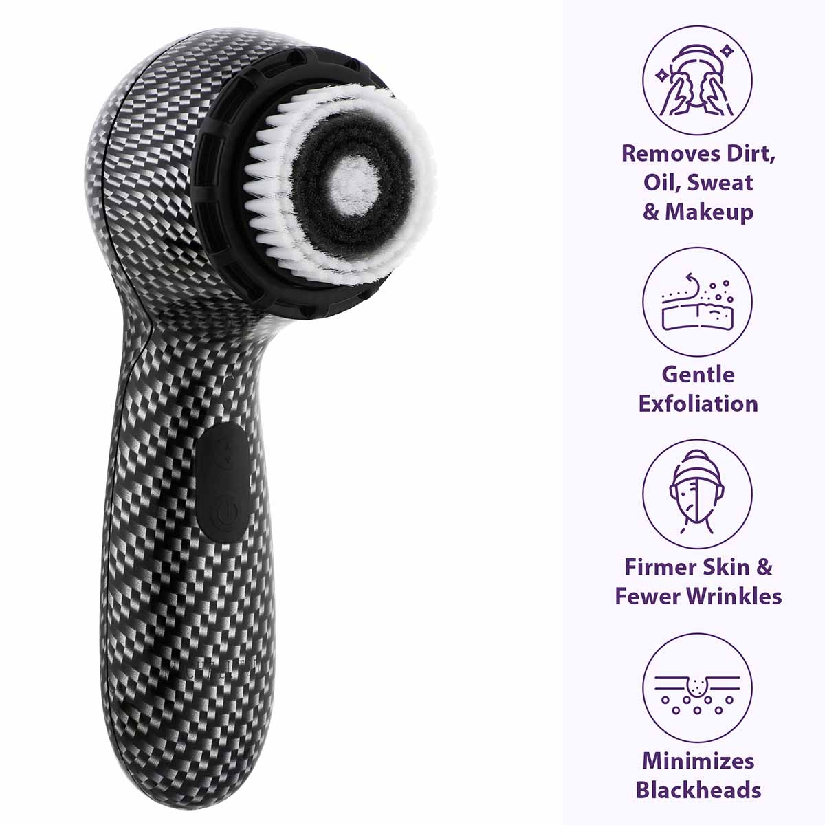 Michael Todd Soniclear Petite Cleansing brush removes oil, dirt, sweat, makeup, minimizes black heads and breakouts while gently exfoliating the skin