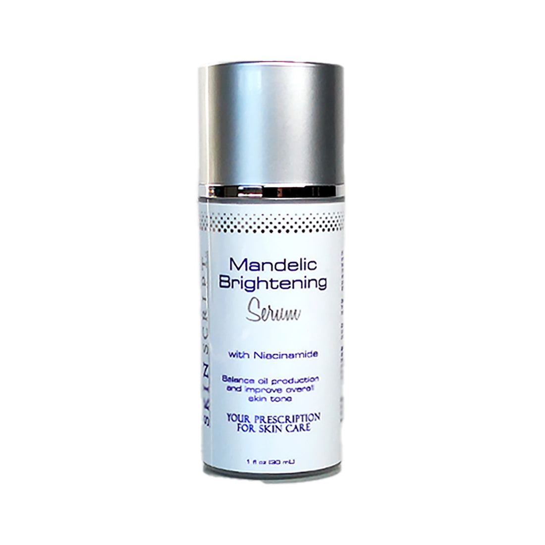 Skin Script Mandelic Brightening Serum helps to reduce pigmentation, exfoliates, and helps reduce pores’ appearance.