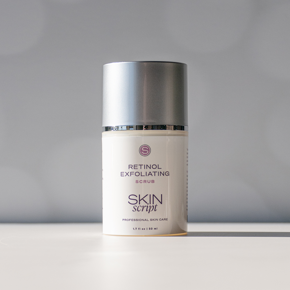 Skin Script Retinol Scrub encourages the breakup of blackheads and clogged pores while lightening pigmentation.