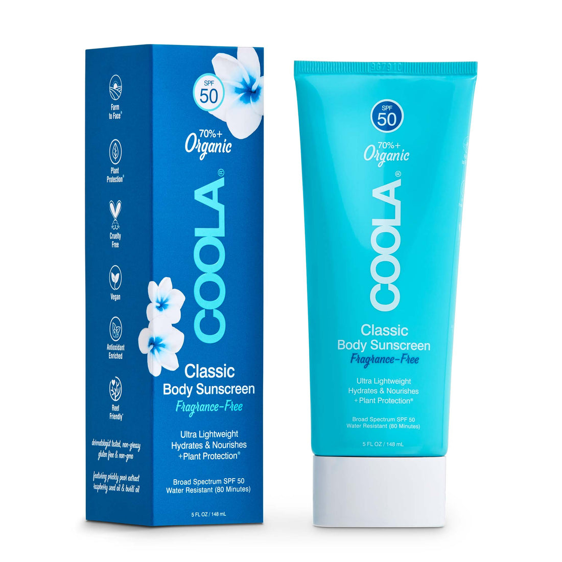 Coola body sunscreen is a spf 50, ultra light, protects and hydrates the skin