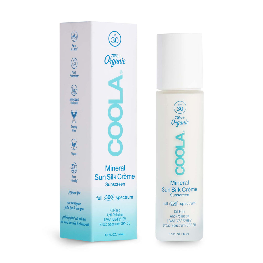 Coola Spf 30 full spectrum protects your face from sun rays and blue light which comes from your electronic devices.
