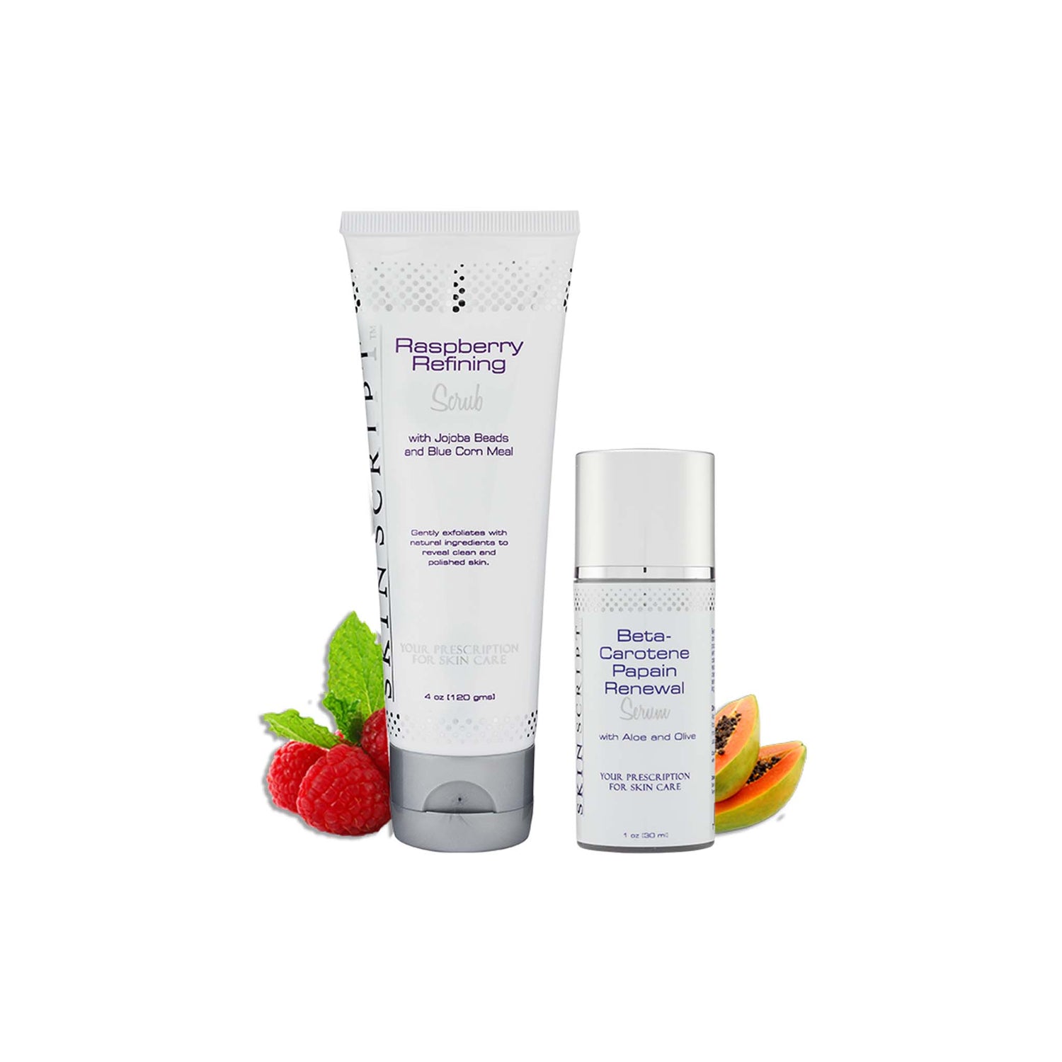 Skin Script Refine and Renew Duo is perfect for the uneven skin texture that is too sensitive for more aggressive exfoliation. Great for teens and pregnant, breastfeeding mothers.
